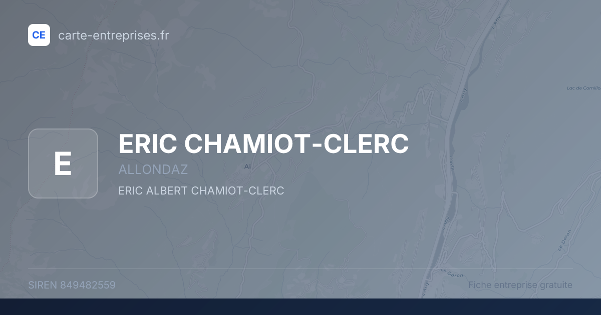 ERIC CHAMIOT-CLERC — 849482559 — fiche entreprise