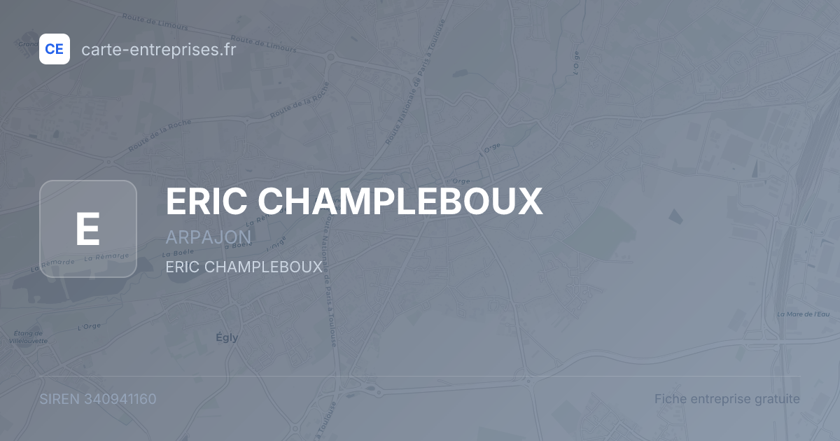 ERIC CHAMPLEBOUX — 340941160 — fiche entreprise