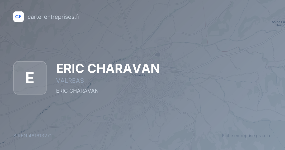 ERIC CHARAVAN — 481613271 — fiche entreprise