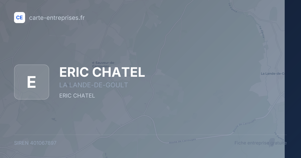 ERIC CHATEL — 401067897 — fiche entreprise