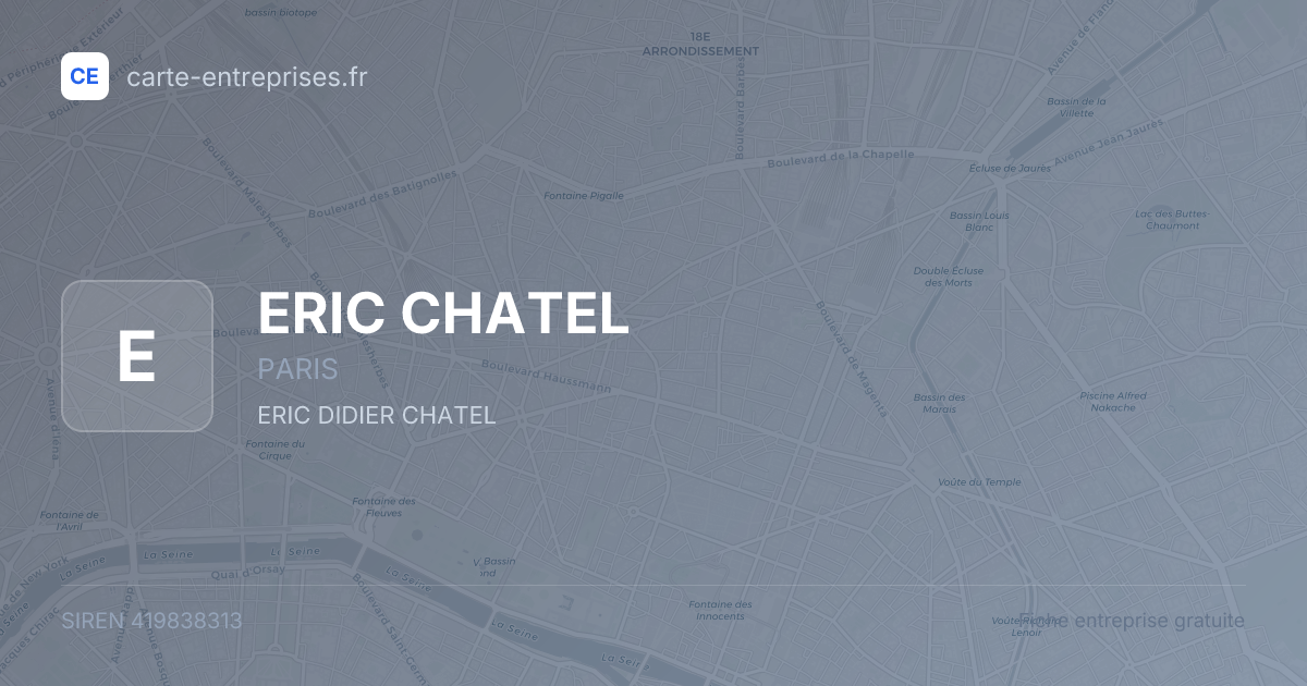 ERIC CHATEL — 419838313 — fiche entreprise