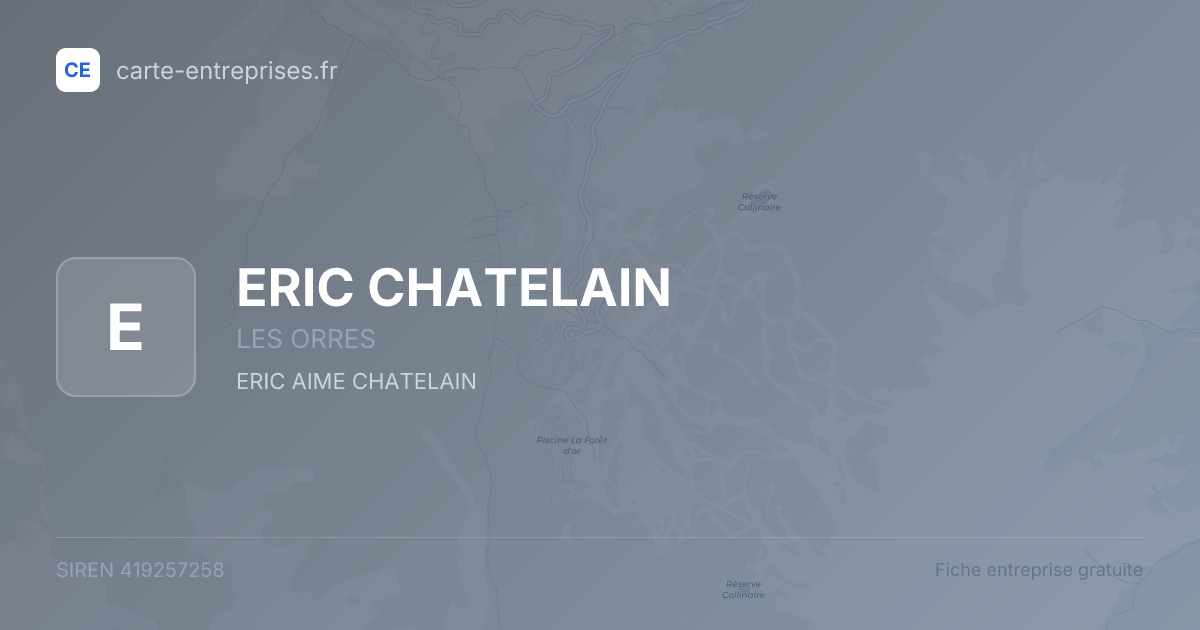 ERIC CHATELAIN — 419257258 — fiche entreprise