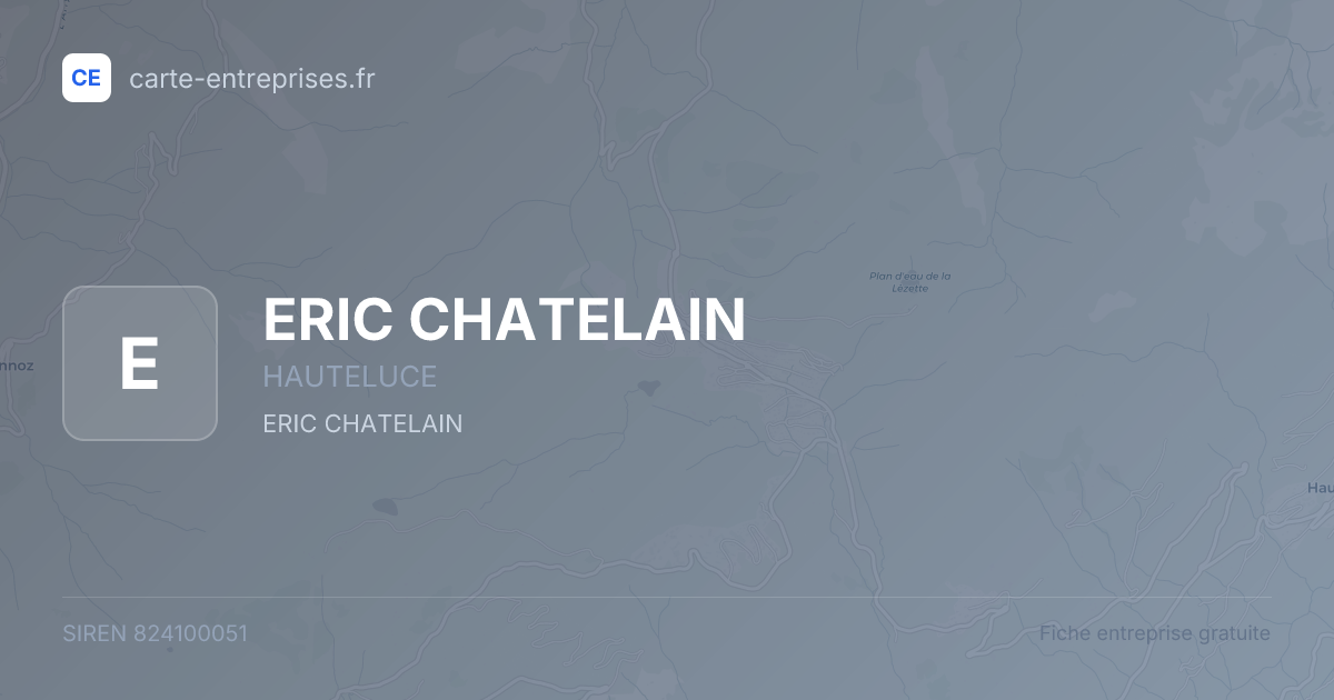 ERIC CHATELAIN — 824100051 — fiche entreprise