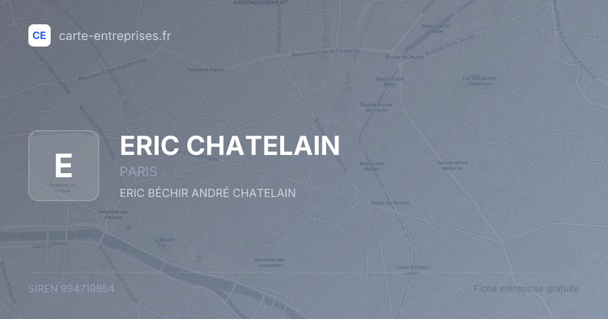 ERIC CHATELAIN — 994719854 — fiche entreprise