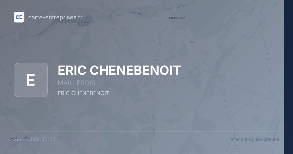 ERIC CHENEBENOIT — 389080128 — fiche entreprise