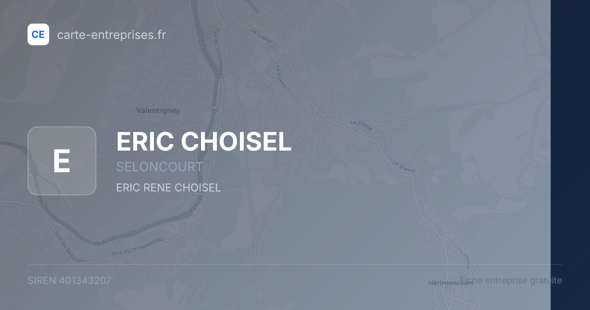 ERIC CHOISEL — 401343207 — fiche entreprise