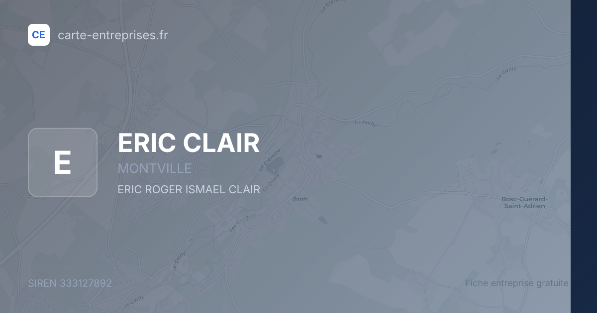 ERIC CLAIR — 333127892 — fiche entreprise