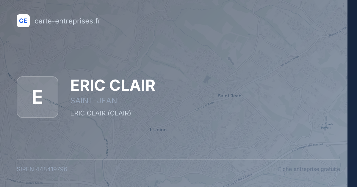 ERIC CLAIR — 448419796 — fiche entreprise