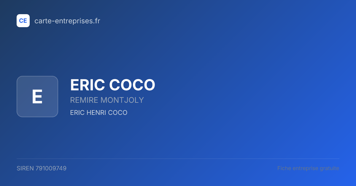 ERIC COCO — 791009749 — fiche entreprise