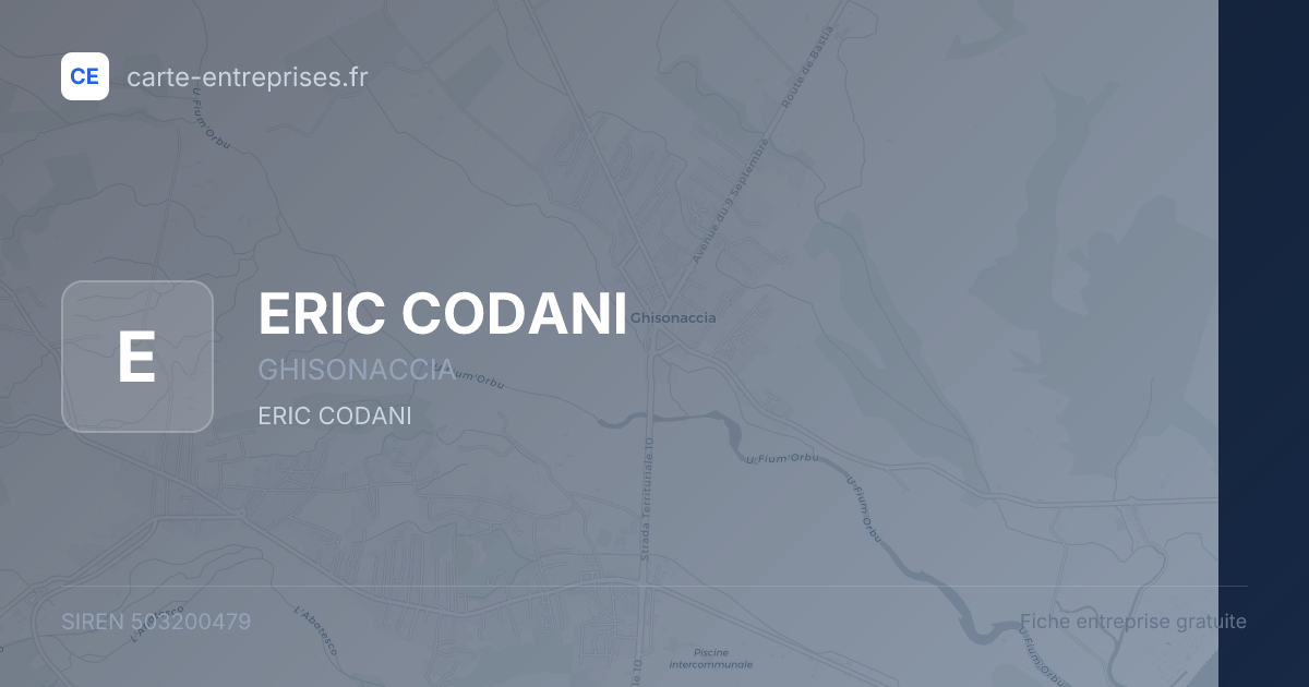 ERIC CODANI — 503200479 — fiche entreprise