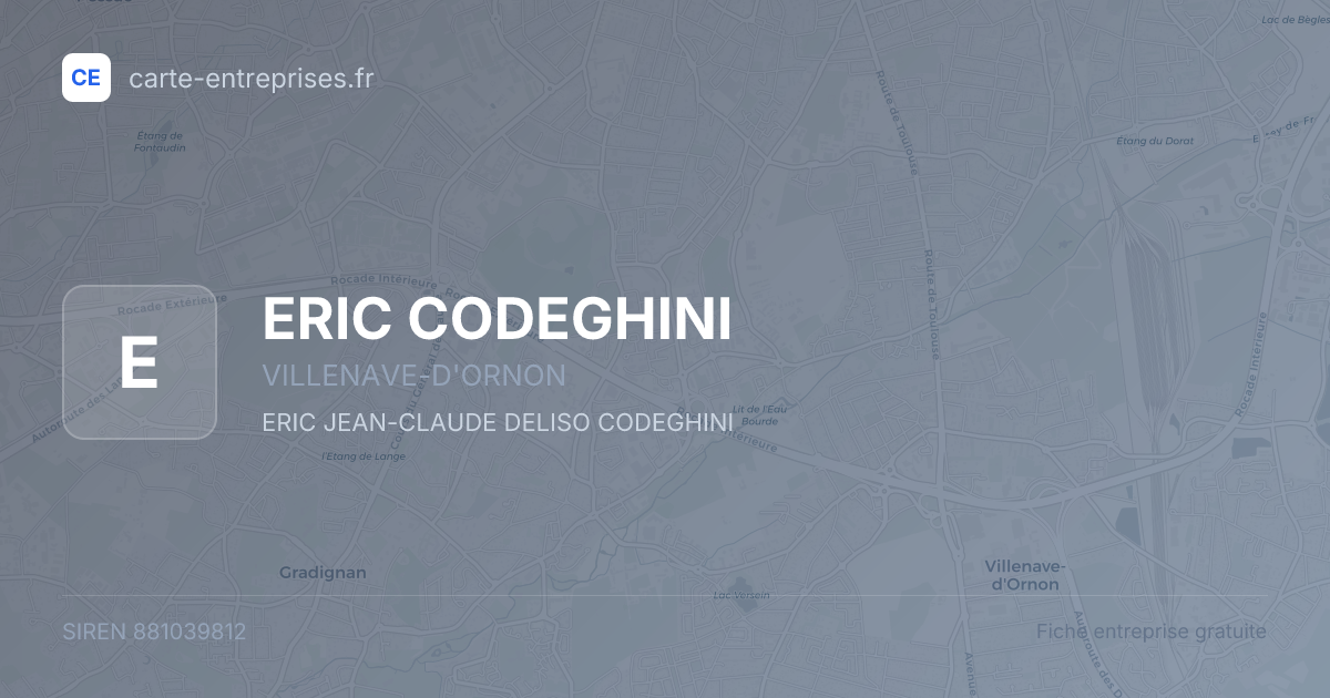 ERIC CODEGHINI — 881039812 — fiche entreprise