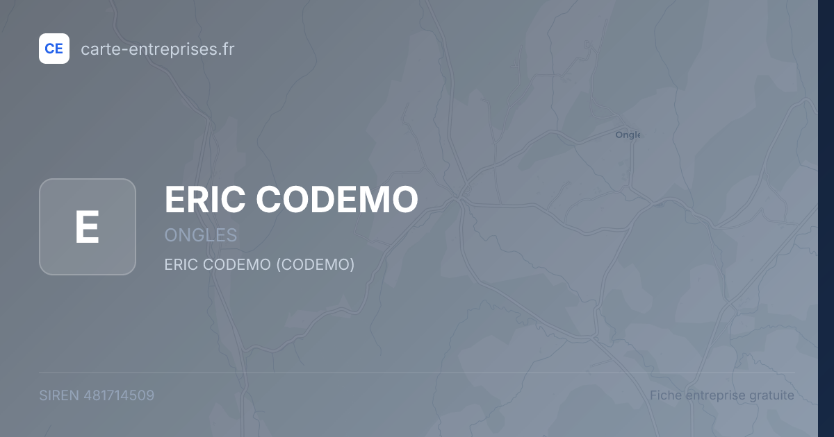 ERIC CODEMO — 481714509 — fiche entreprise