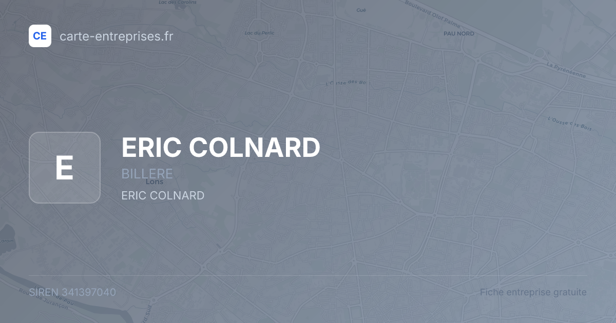 ERIC COLNARD — 341397040 — fiche entreprise