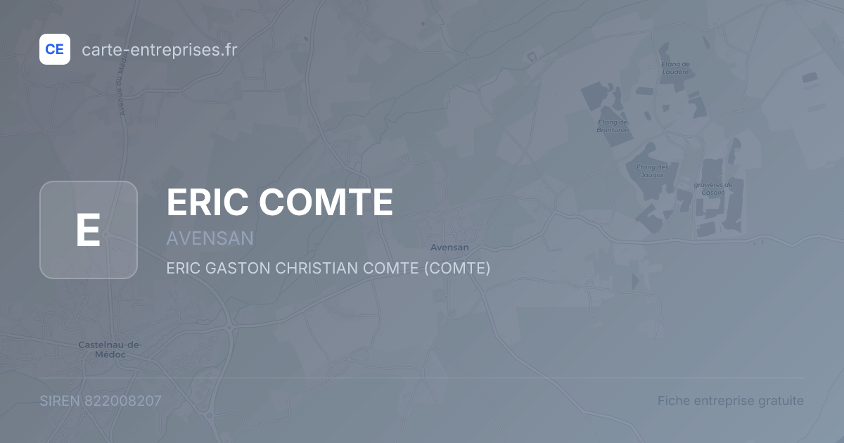 ERIC COMTE — 822008207 — fiche entreprise