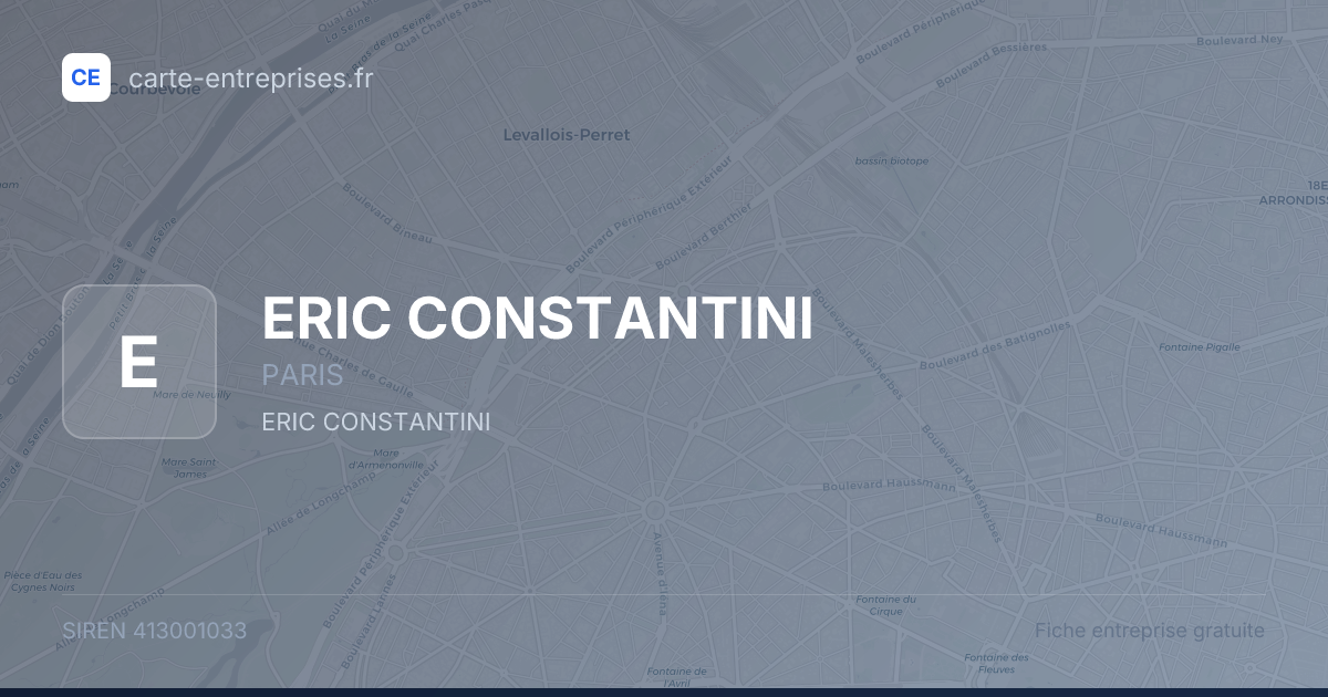 ERIC CONSTANTINI — 413001033 — fiche entreprise