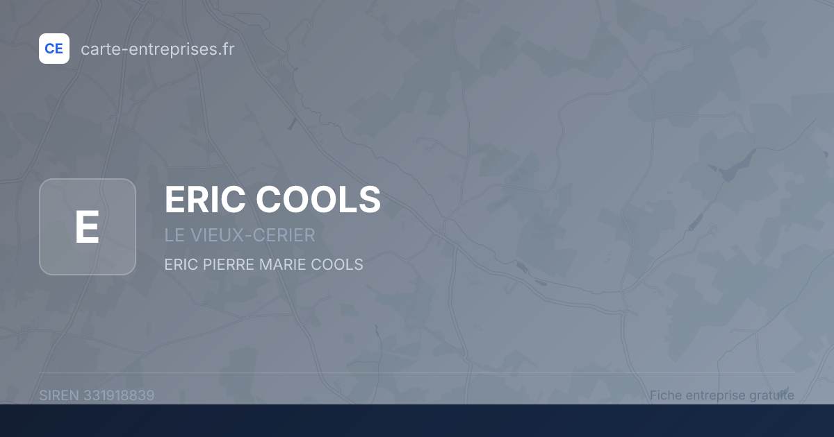 ERIC COOLS — 331918839 — fiche entreprise