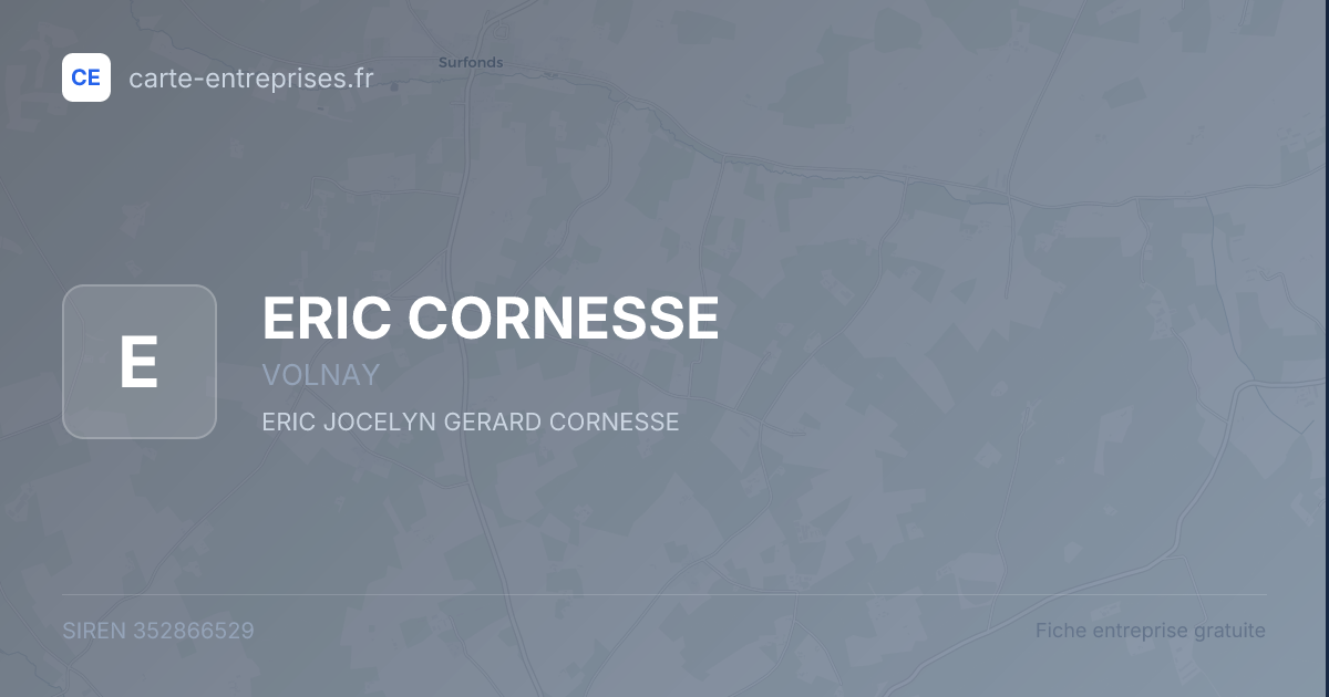 ERIC CORNESSE — 352866529 — fiche entreprise