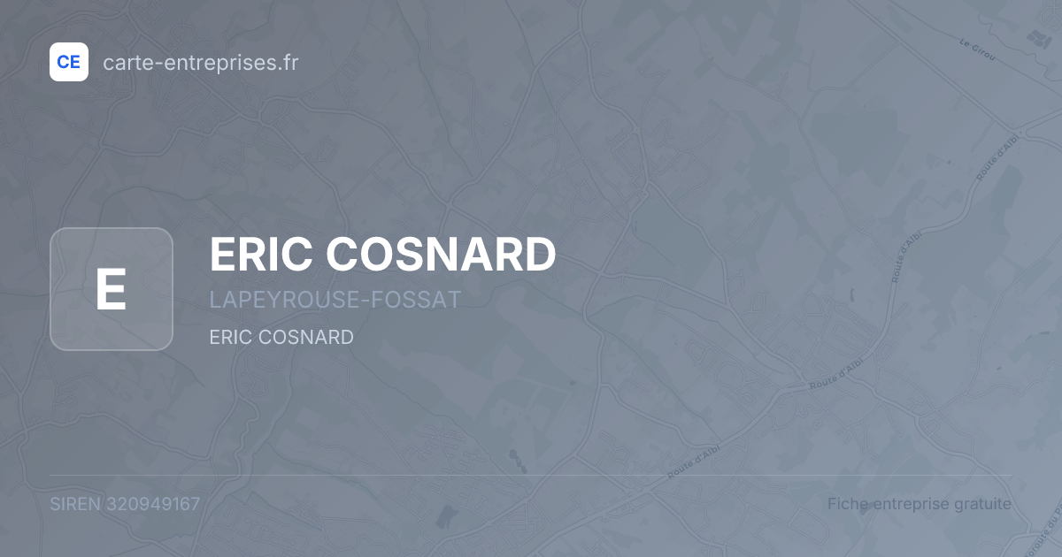 ERIC COSNARD — 320949167 — fiche entreprise