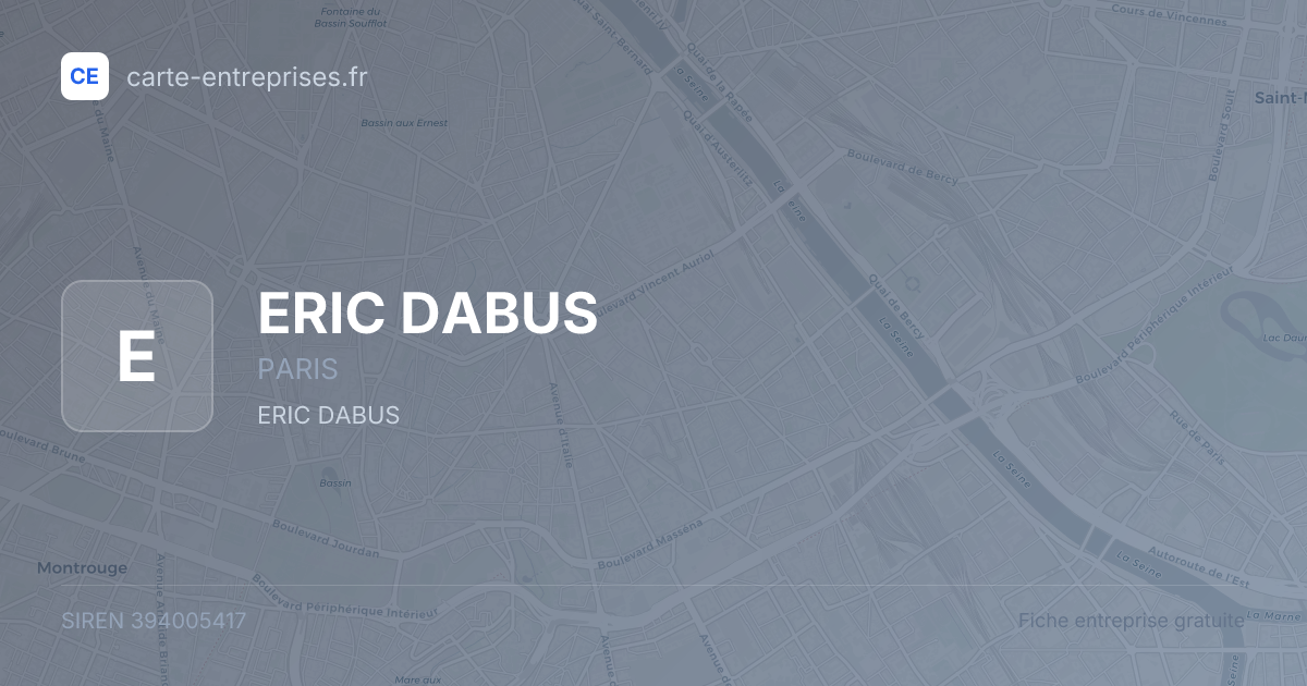 ERIC DABUS — 394005417 — fiche entreprise