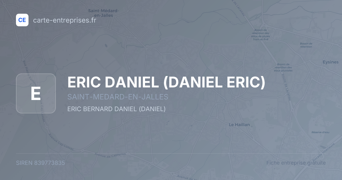 ERIC DANIEL (DANIEL ERIC) — 839773835 — fiche entreprise
