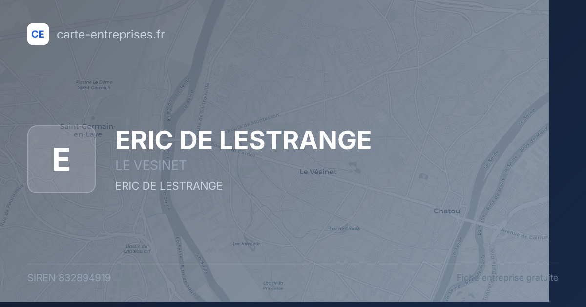 ERIC DE LESTRANGE — 832894919 — fiche entreprise