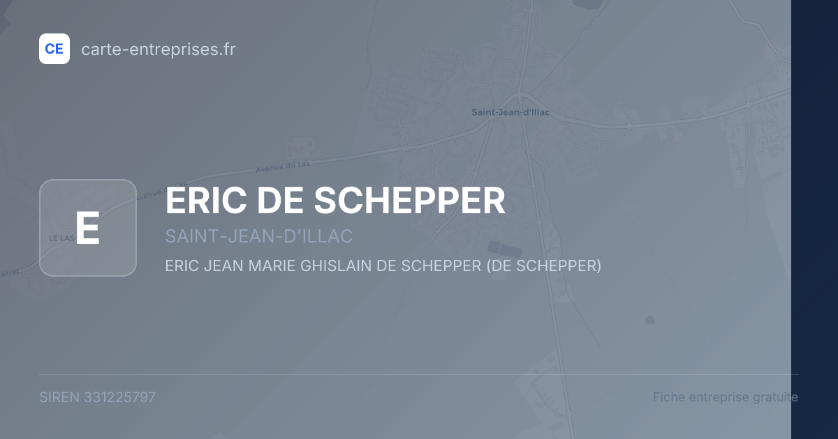 ERIC DE SCHEPPER — 331225797 — fiche entreprise