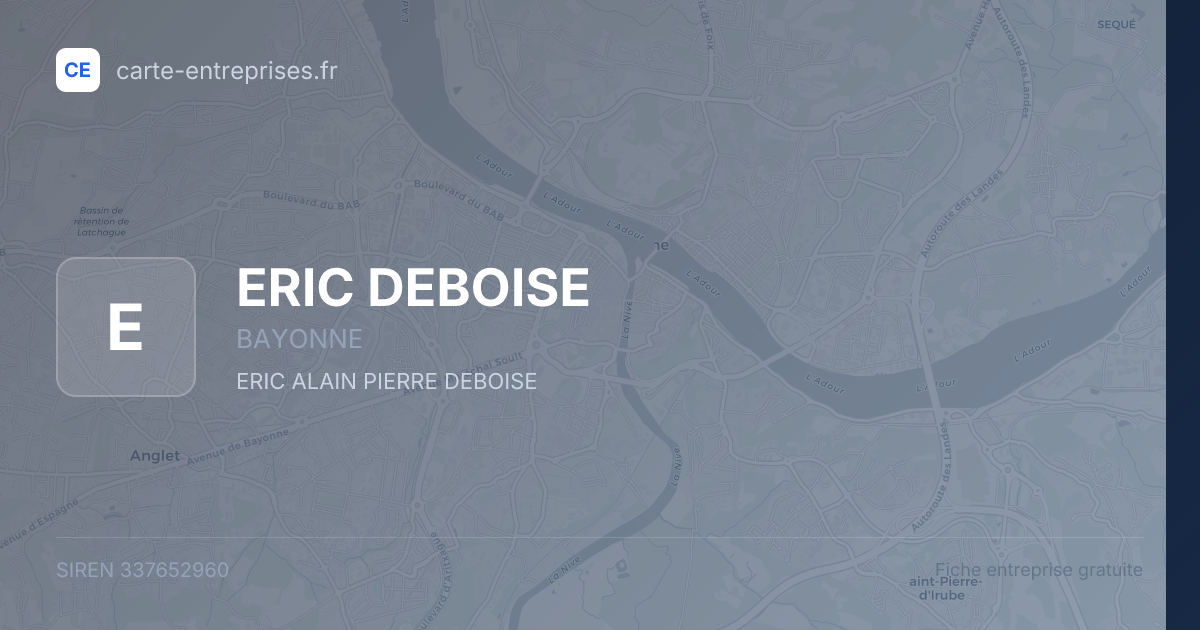 ERIC DEBOISE — 337652960 — fiche entreprise