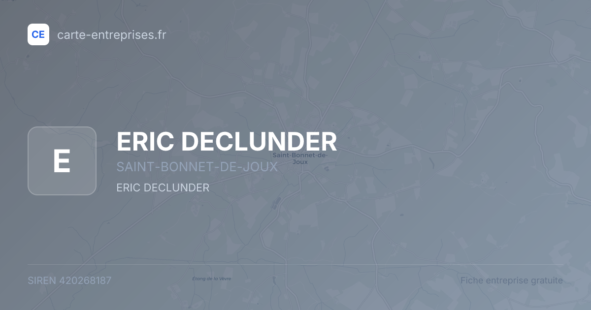 ERIC DECLUNDER — 420268187 — fiche entreprise