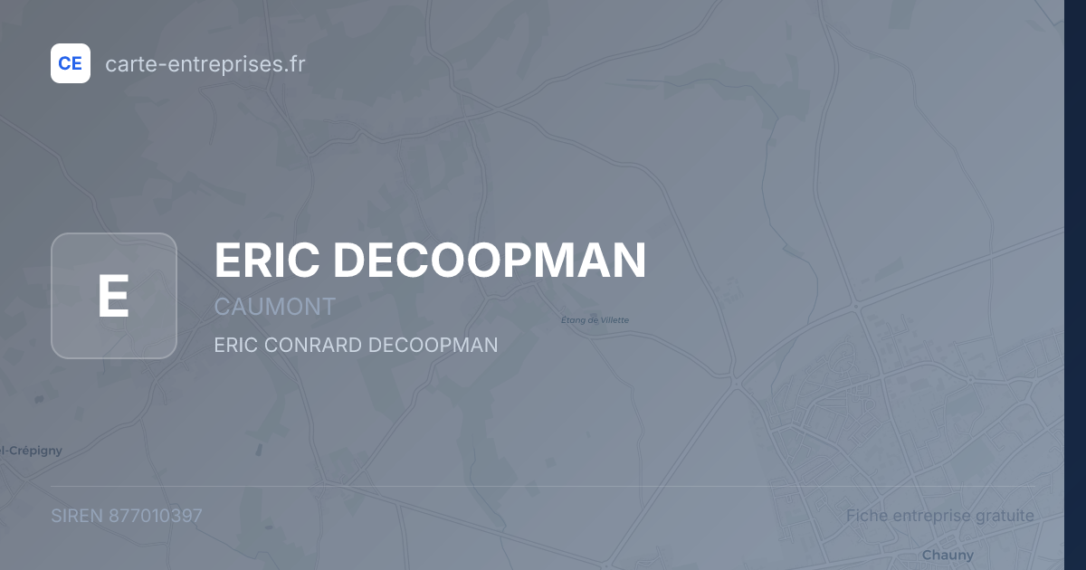 ERIC DECOOPMAN — 877010397 — fiche entreprise