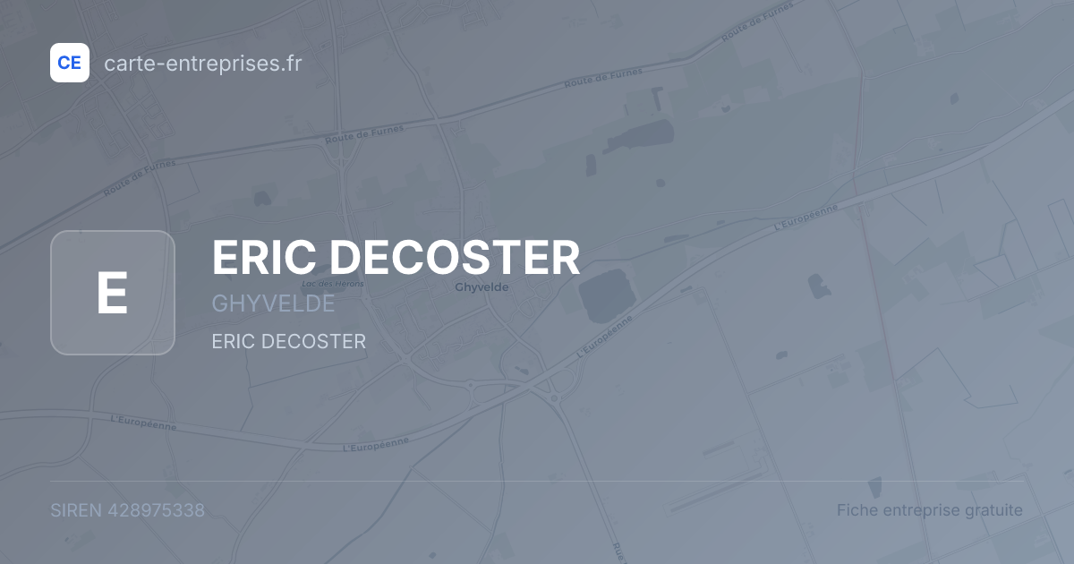 ERIC DECOSTER — 428975338 — fiche entreprise