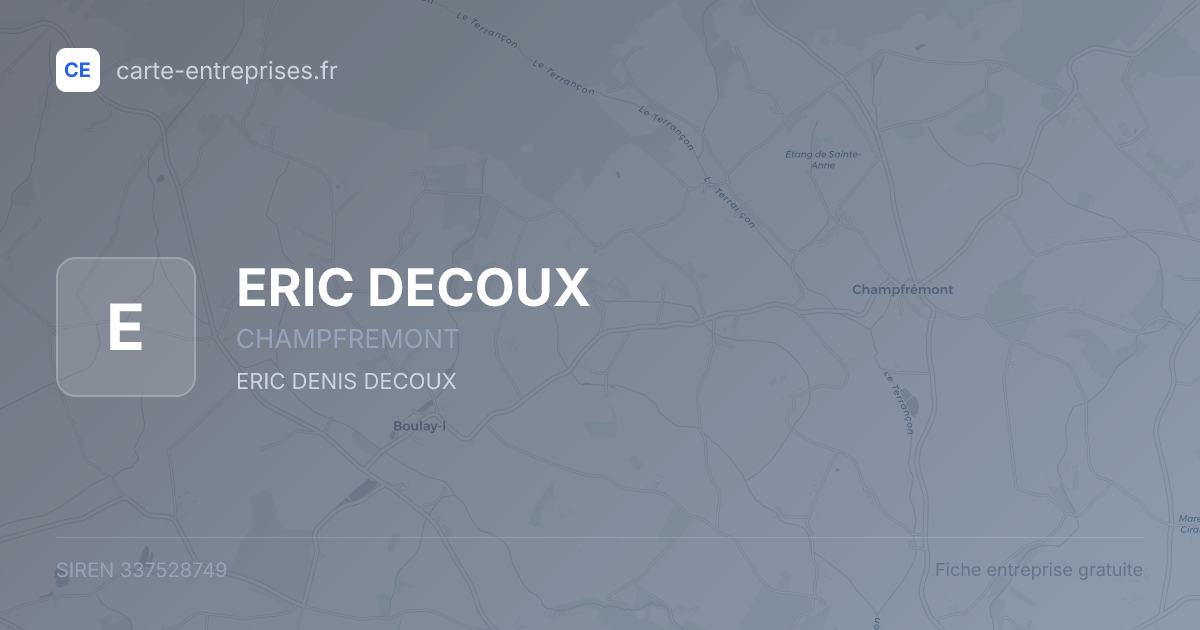 ERIC DECOUX — 337528749 — fiche entreprise