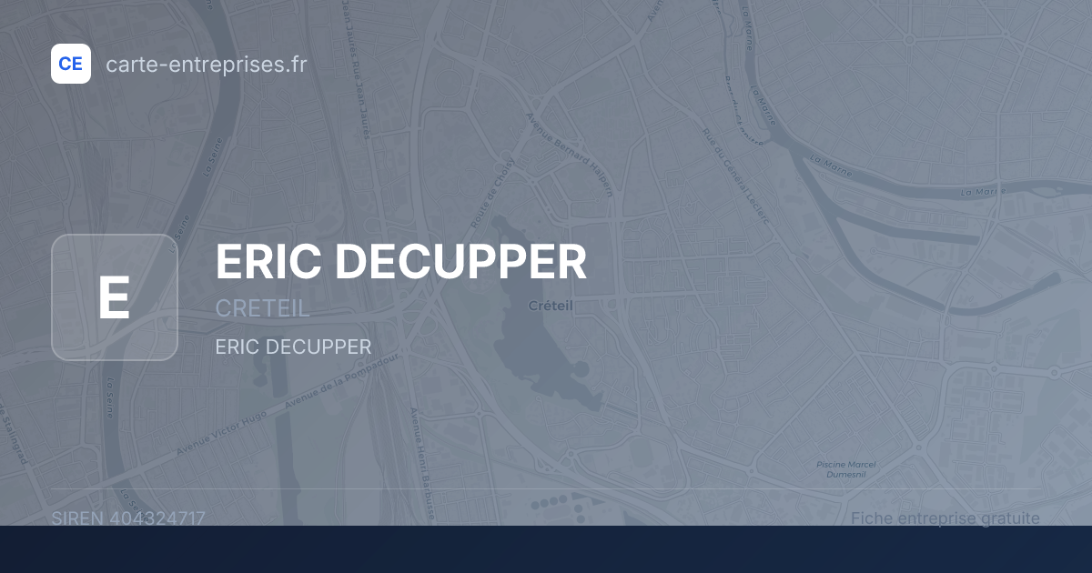 ERIC DECUPPER — 404324717 — fiche entreprise