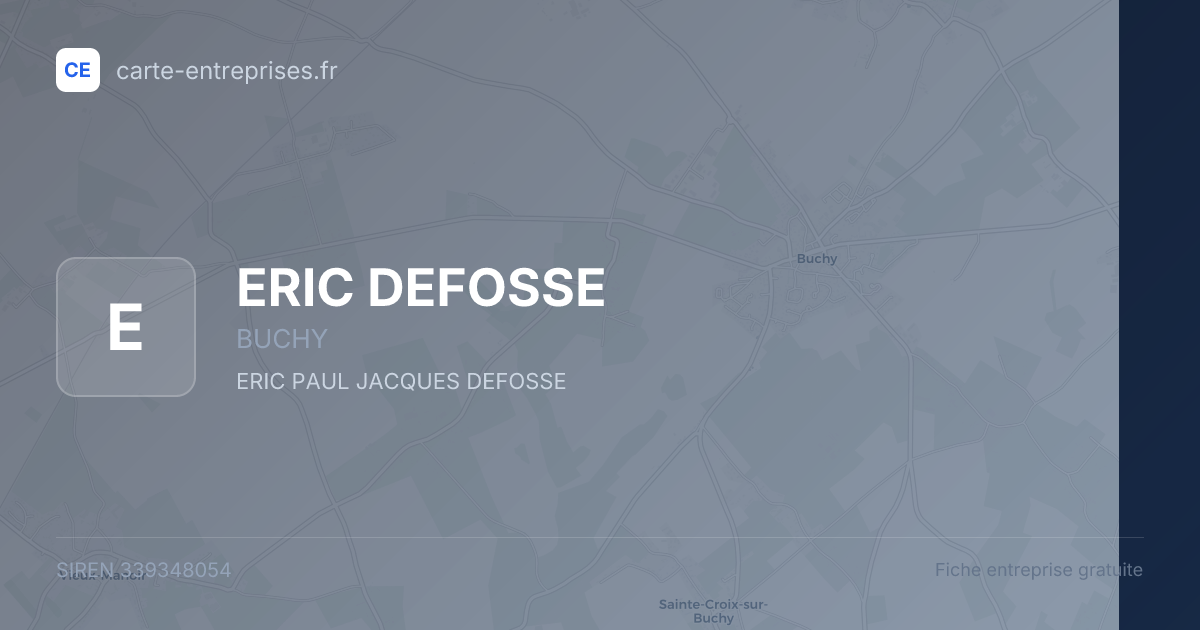 ERIC DEFOSSE — 339348054 — fiche entreprise