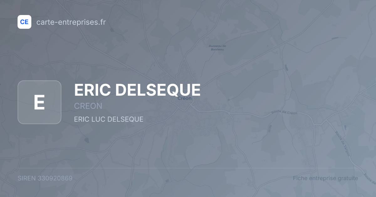 ERIC DELSEQUE — 330920869 — fiche entreprise
