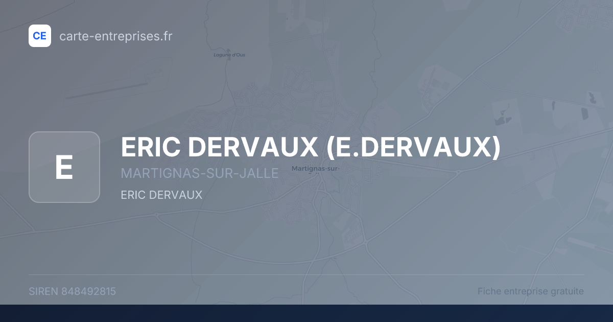ERIC DERVAUX (E.DERVAUX) — 848492815 — fiche entreprise
