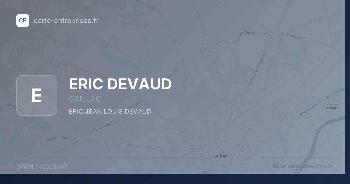 ERIC DEVAUD — 342569647 — fiche entreprise