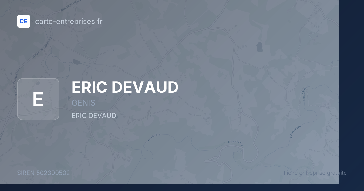 ERIC DEVAUD — 502300502 — fiche entreprise