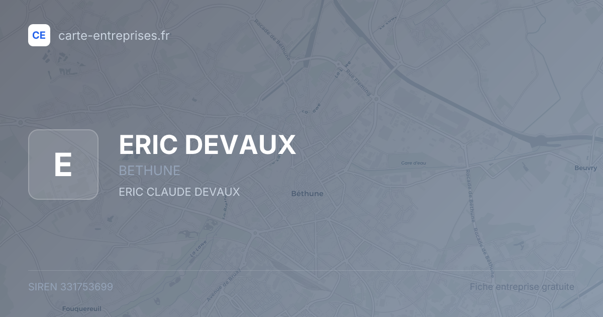 ERIC DEVAUX — 331753699 — fiche entreprise