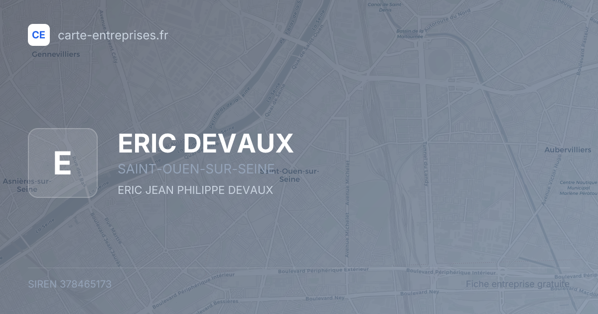 ERIC DEVAUX — 378465173 — fiche entreprise