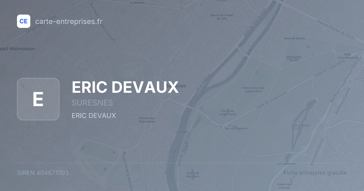 ERIC DEVAUX — 404671703 — fiche entreprise