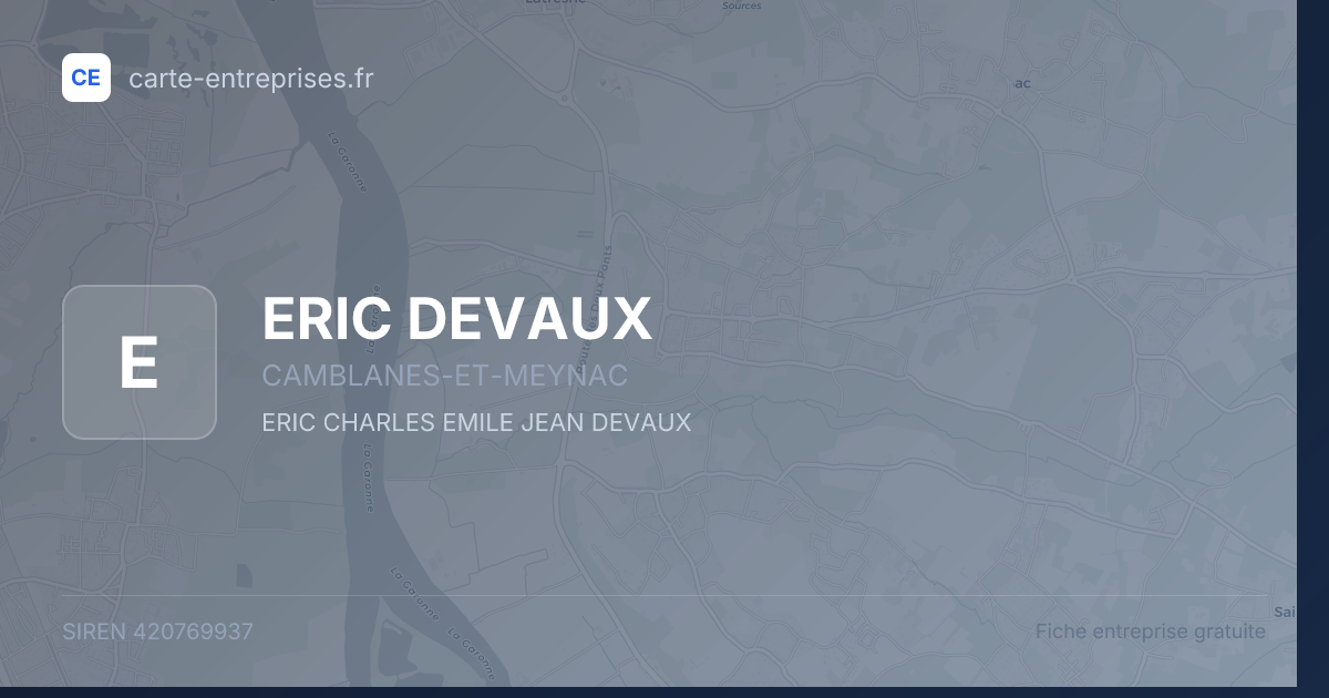 ERIC DEVAUX — 420769937 — fiche entreprise