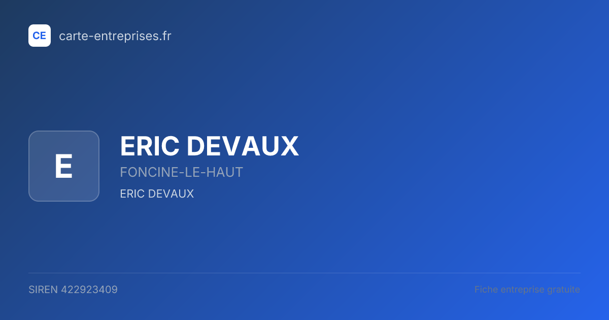 ERIC DEVAUX — 422923409 — fiche entreprise