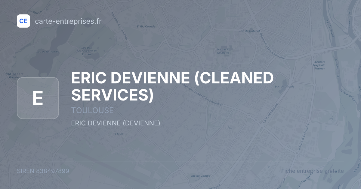 ERIC DEVIENNE (CLEANED SERVICES) — 838497899 — fiche entreprise