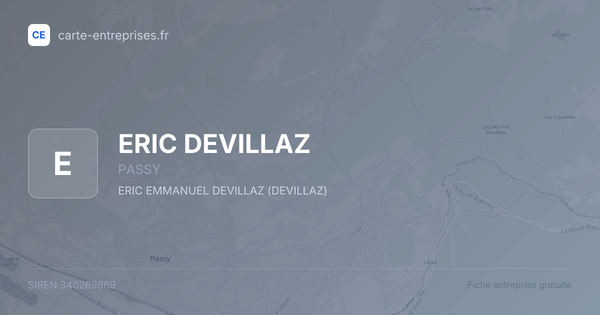 ERIC DEVILLAZ — 340269869 — fiche entreprise