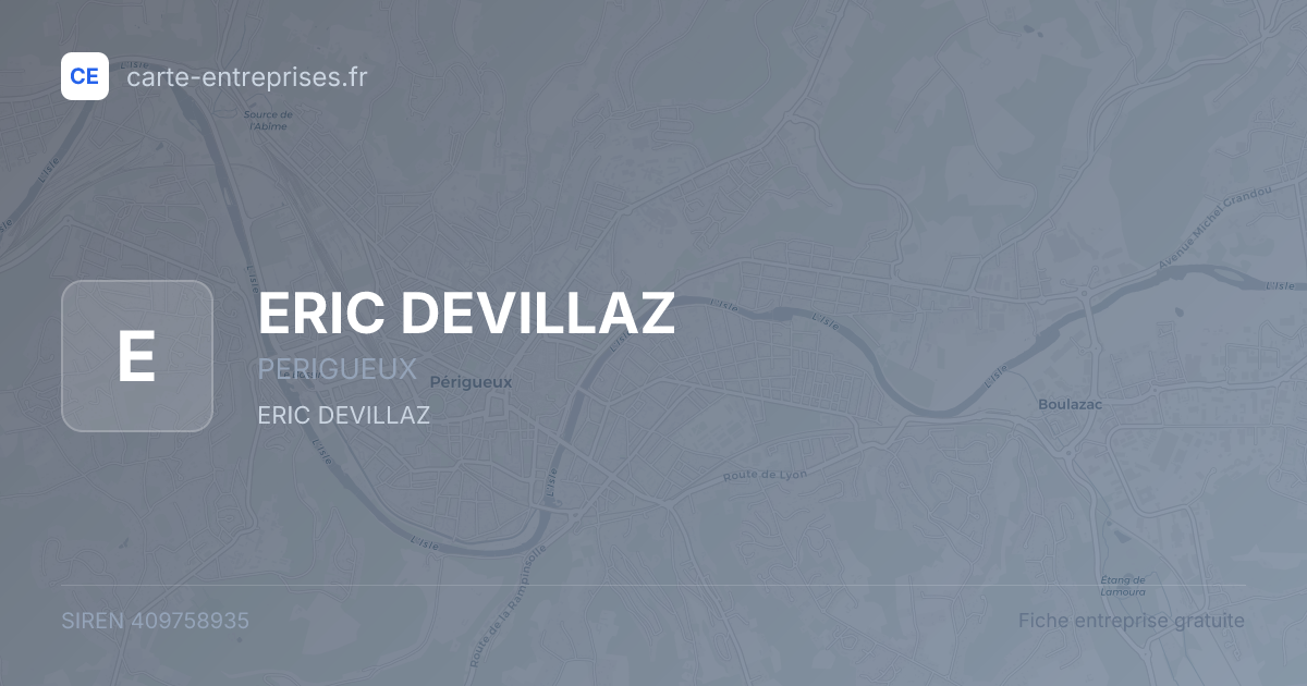 ERIC DEVILLAZ — 409758935 — fiche entreprise
