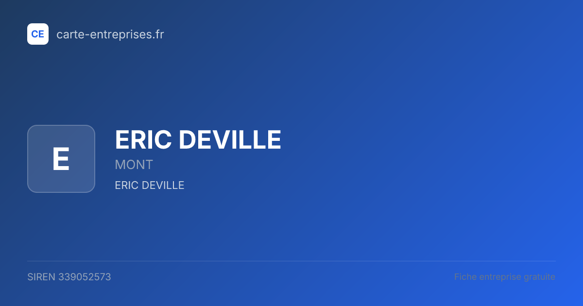 ERIC DEVILLE — 339052573 — fiche entreprise