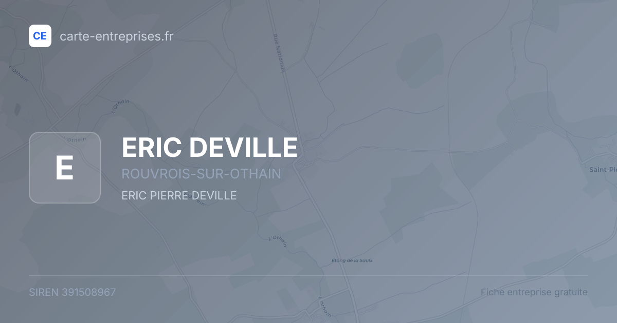 ERIC DEVILLE — 391508967 — fiche entreprise