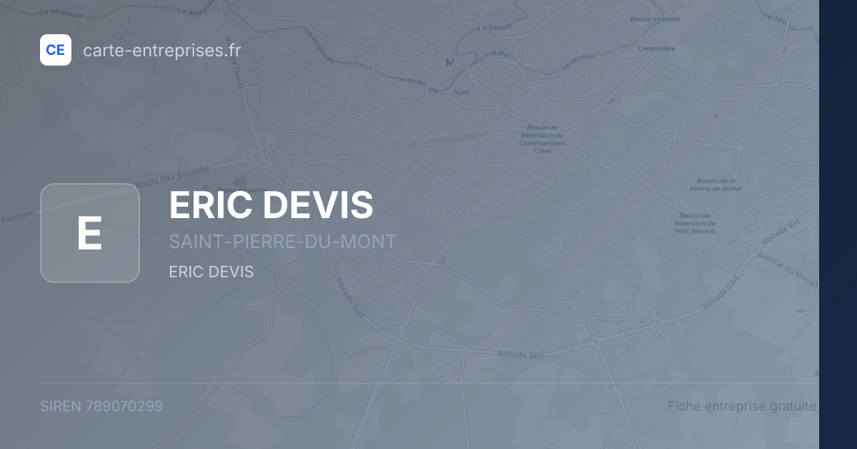 ERIC DEVIS — 789070299 — fiche entreprise