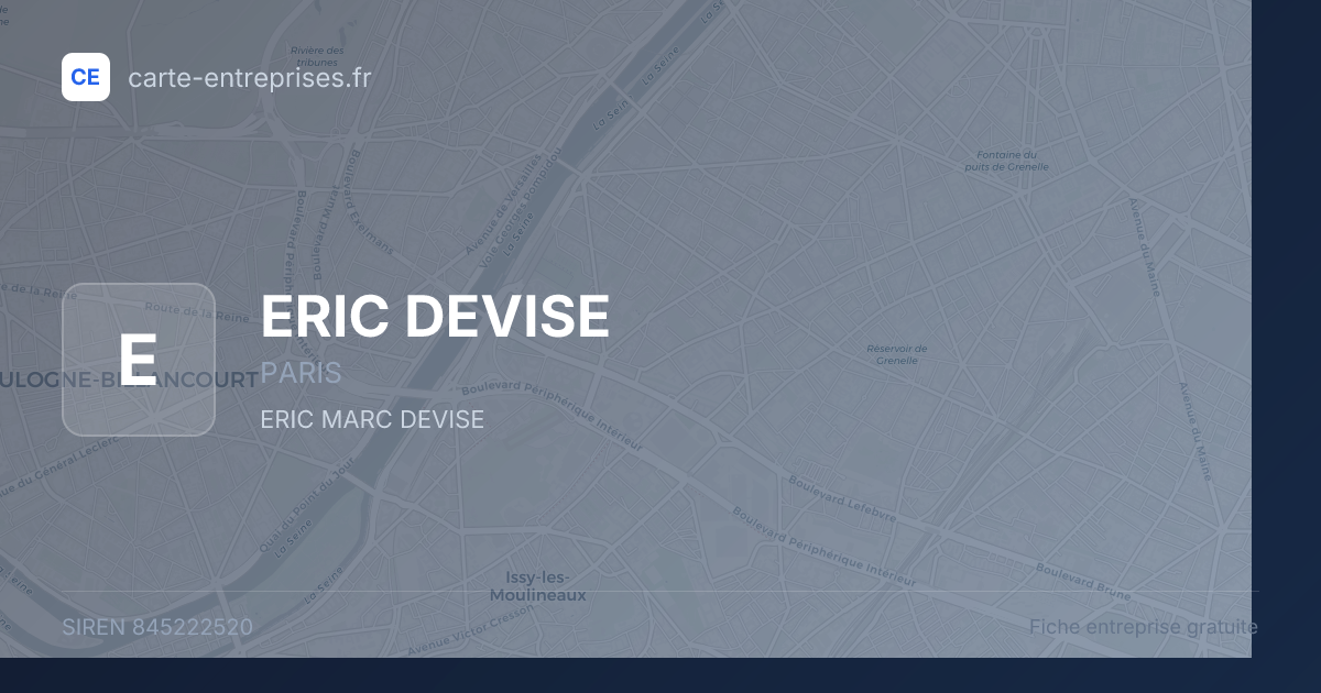 ERIC DEVISE — 845222520 — fiche entreprise