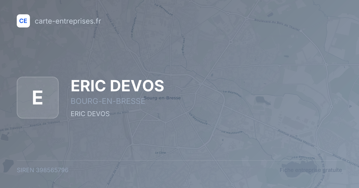 ERIC DEVOS — 398565796 — fiche entreprise